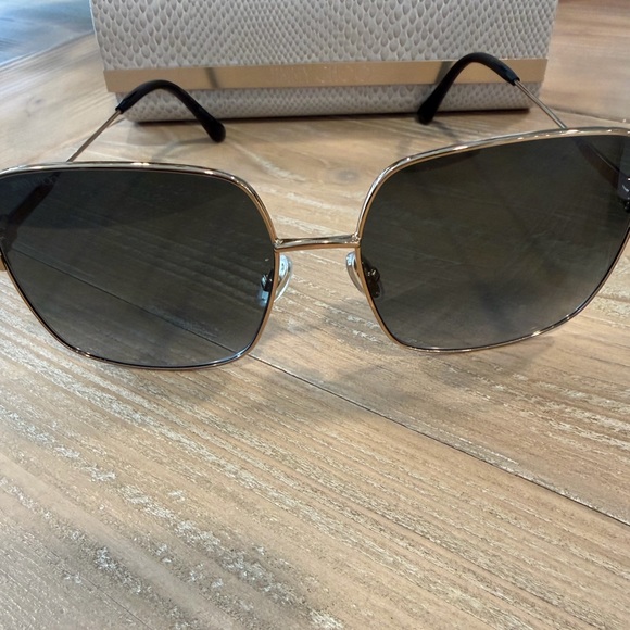 Jimmy Choo Accessories - Jimmy Choo Oversized Gold and Black Sunglasses With Case Perfect Condition
